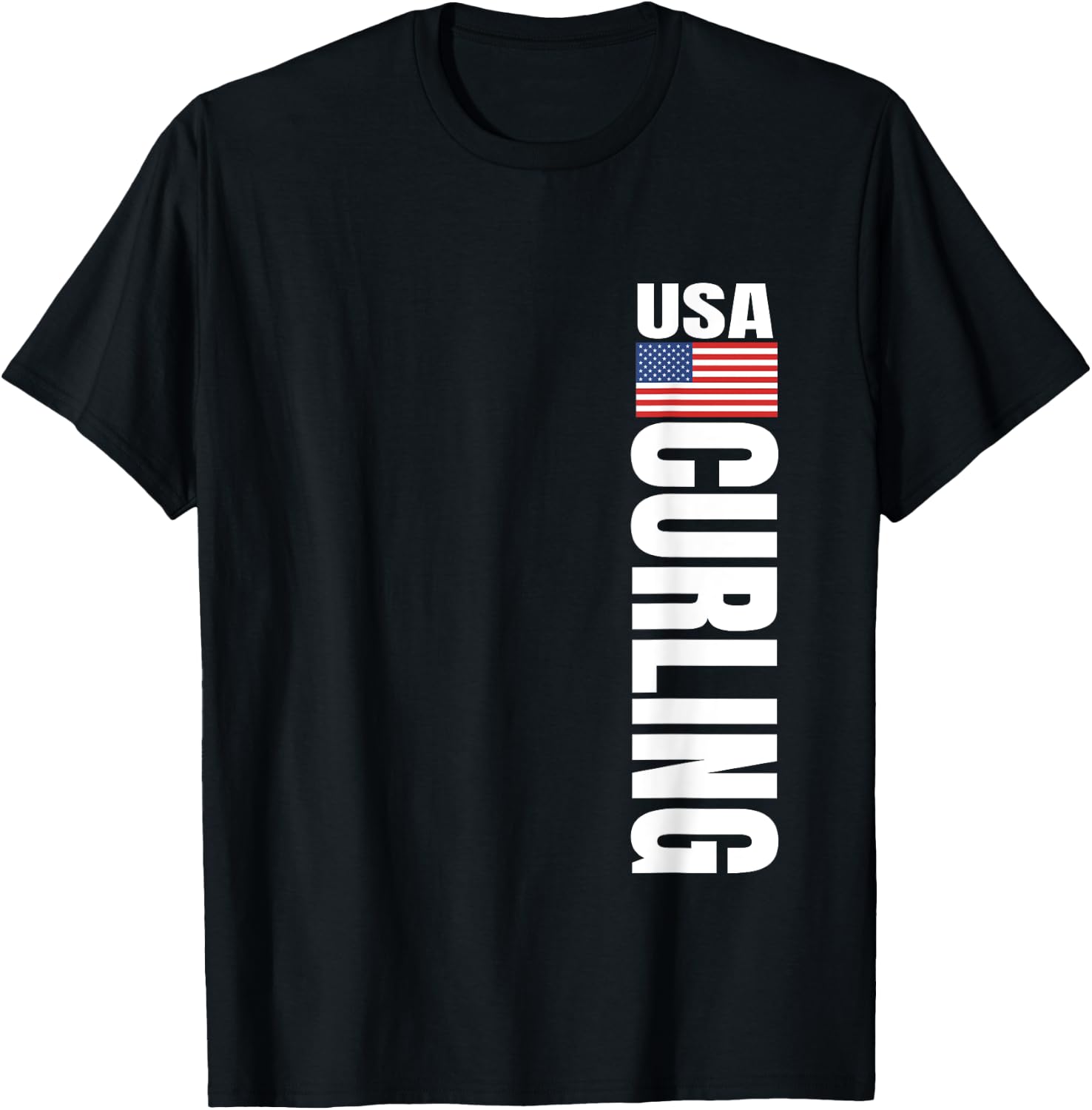 Curling USA Team American Flag Rink Women Men T-Shirt - T-Shirt | Black