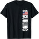 Curling USA Team American Flag Rink Women Men T-Shirt - T-Shirt | Black