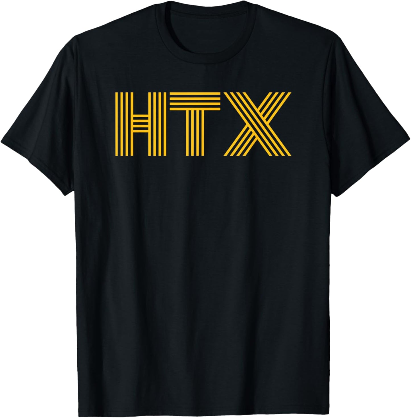 HTX / Houston TX Retro Linear Design T-Shirt - T-Shirt | Black