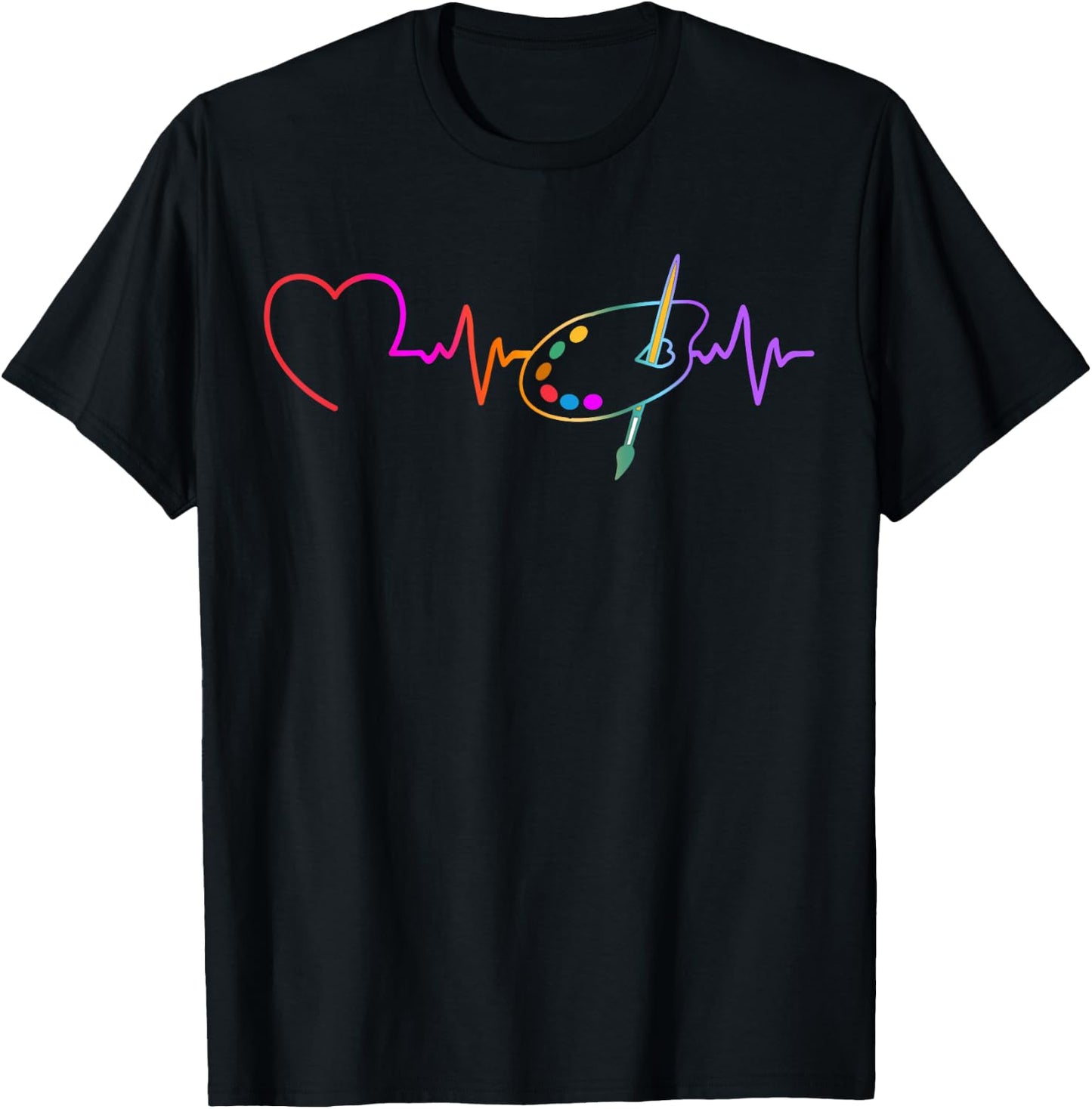 Cool Art Art Teacher Artist Painter Brush Funny T-Shirt - T-Shirt | Black