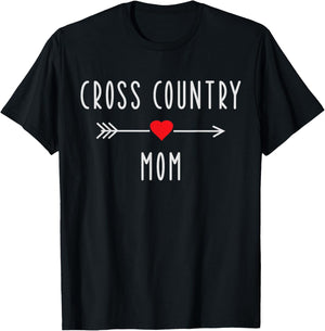 Cross Country Mom Funny Running XC Runner Mom Gift T-Shirt - T-Shirt | Black