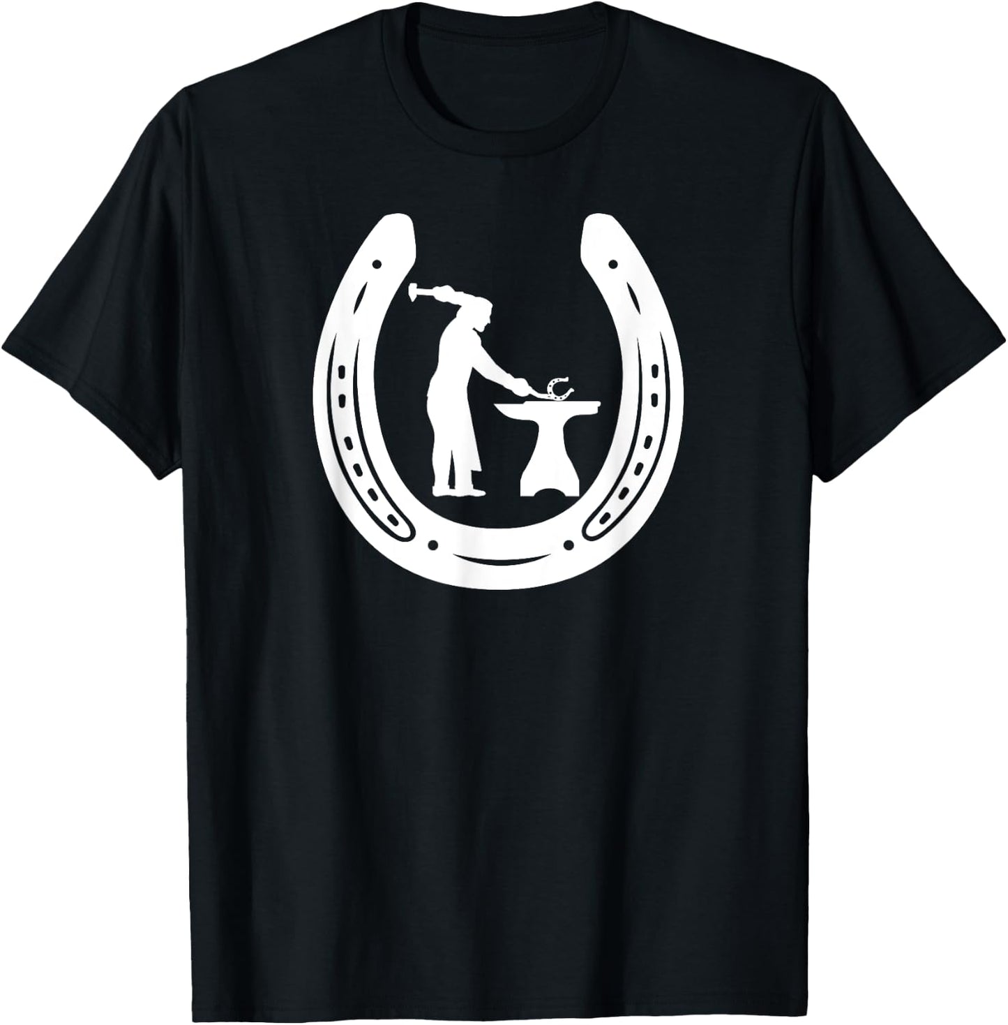 Horseshoe-Blacksmith Farrier tools Horseshoe Horse Farriers T-Shirt - T-Shirt | Black