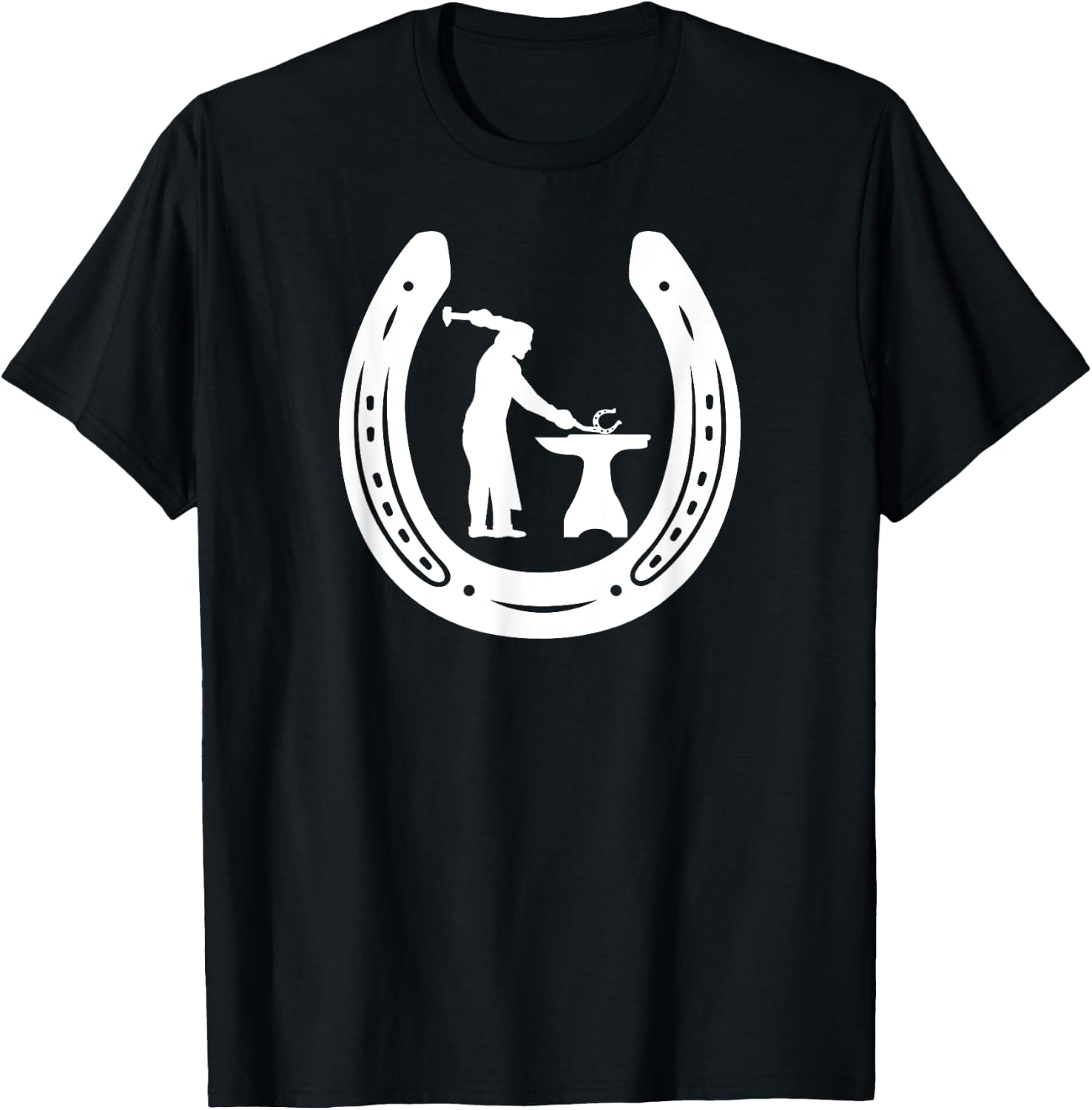 Horseshoe-Blacksmith Farrier tools Horseshoe Horse Farriers T-Shirt - T-Shirt | Black