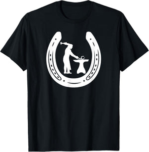 Horseshoe-Blacksmith Farrier tools Horseshoe Horse Farriers T-Shirt - T-Shirt | Black