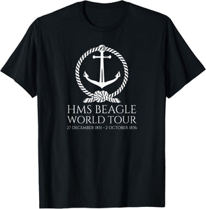 HMS Beagle World Tour - Charles Darwin - English History T-Shirt - T-Shirt | Black