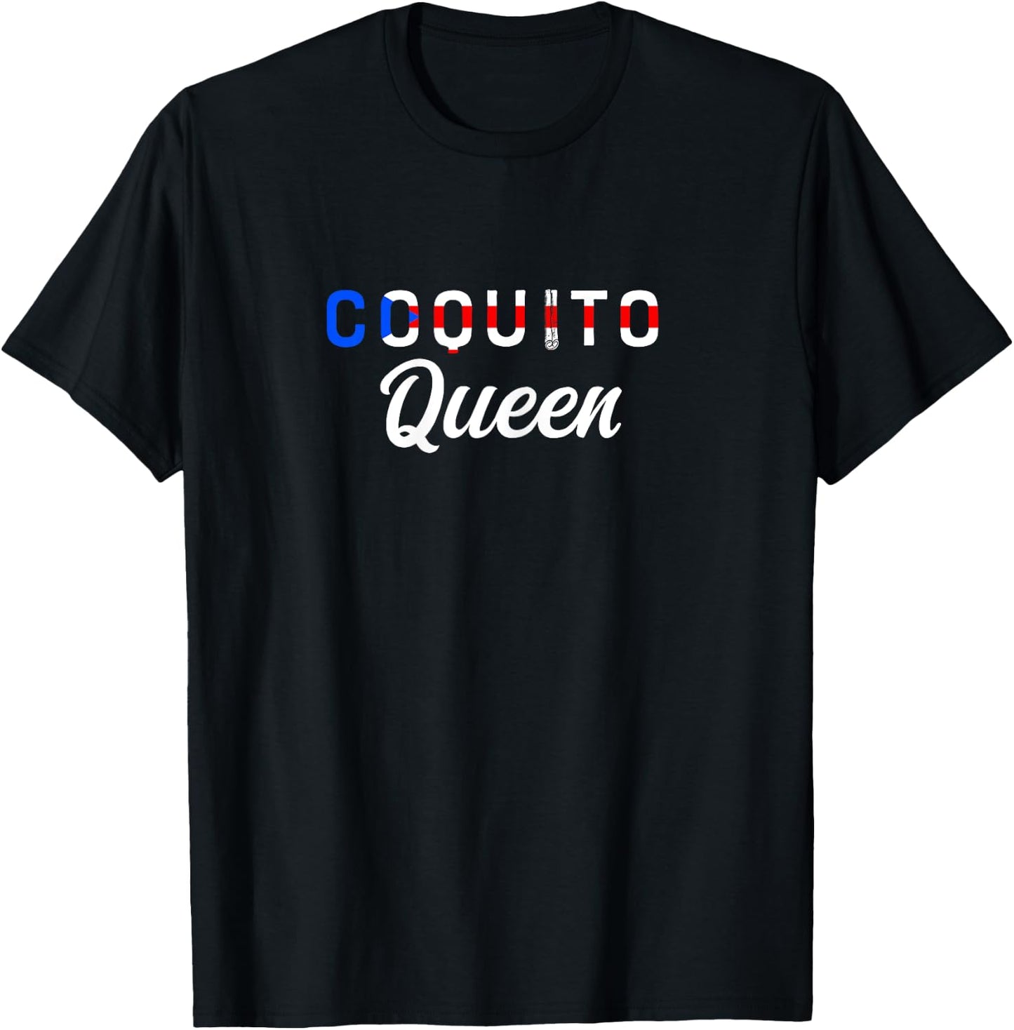 Puerto Rican Christmas Coquito Design Coquito Queen - Black, X-Small - Women's, Short Sleeve, , Ribbed Cuff, Cotton 65%, Polyester 35% T-Shirt - T-Shirt | Black