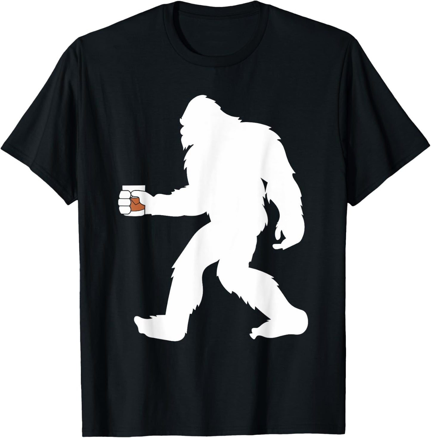 Bourbon Whiskey Drinking Bigfoot Sasquatch T-Shirt - T-Shirt | Black