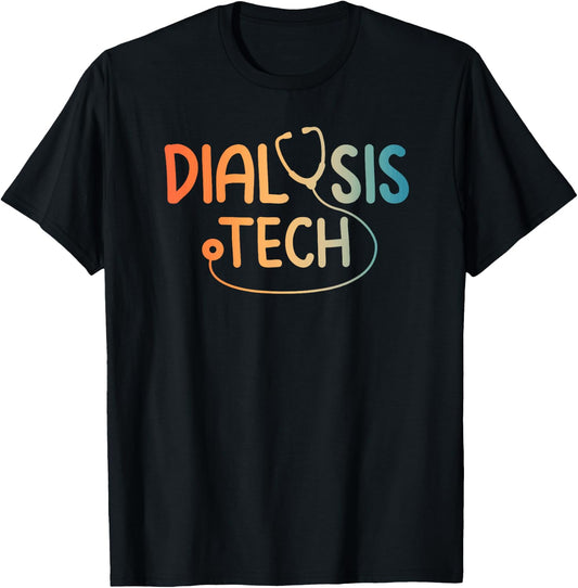 Funny Dialysis Tech Design Women Doctor RN Nurses T-Shirt - T-Shirt | Black