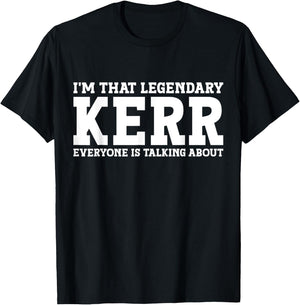 Kerr Surname Funny Team Family Last Name Kerr T-Shirt - T-Shirt | Black