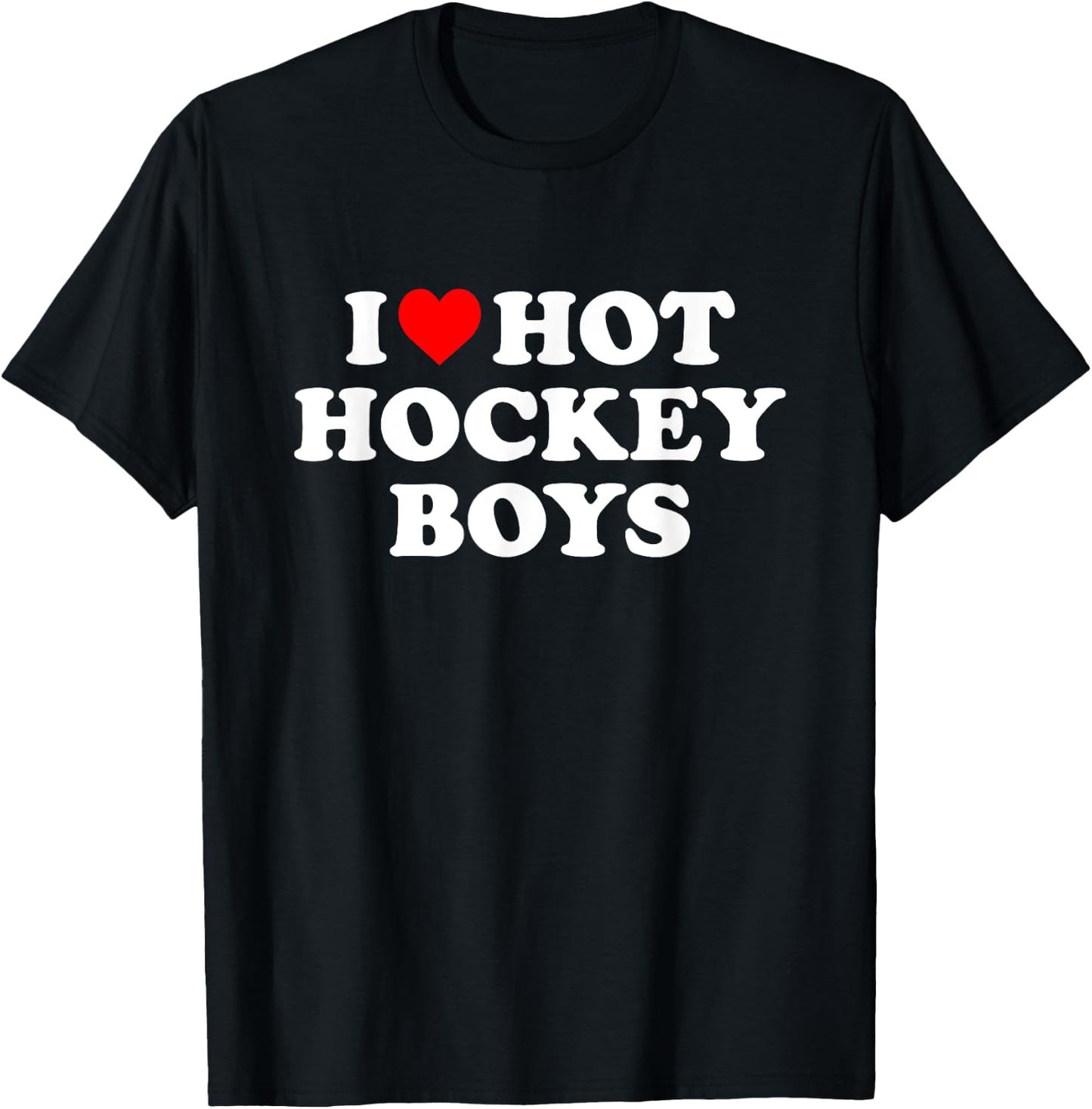 I Love Hot Hockey Boys T-Shirt - T-Shirt | Black