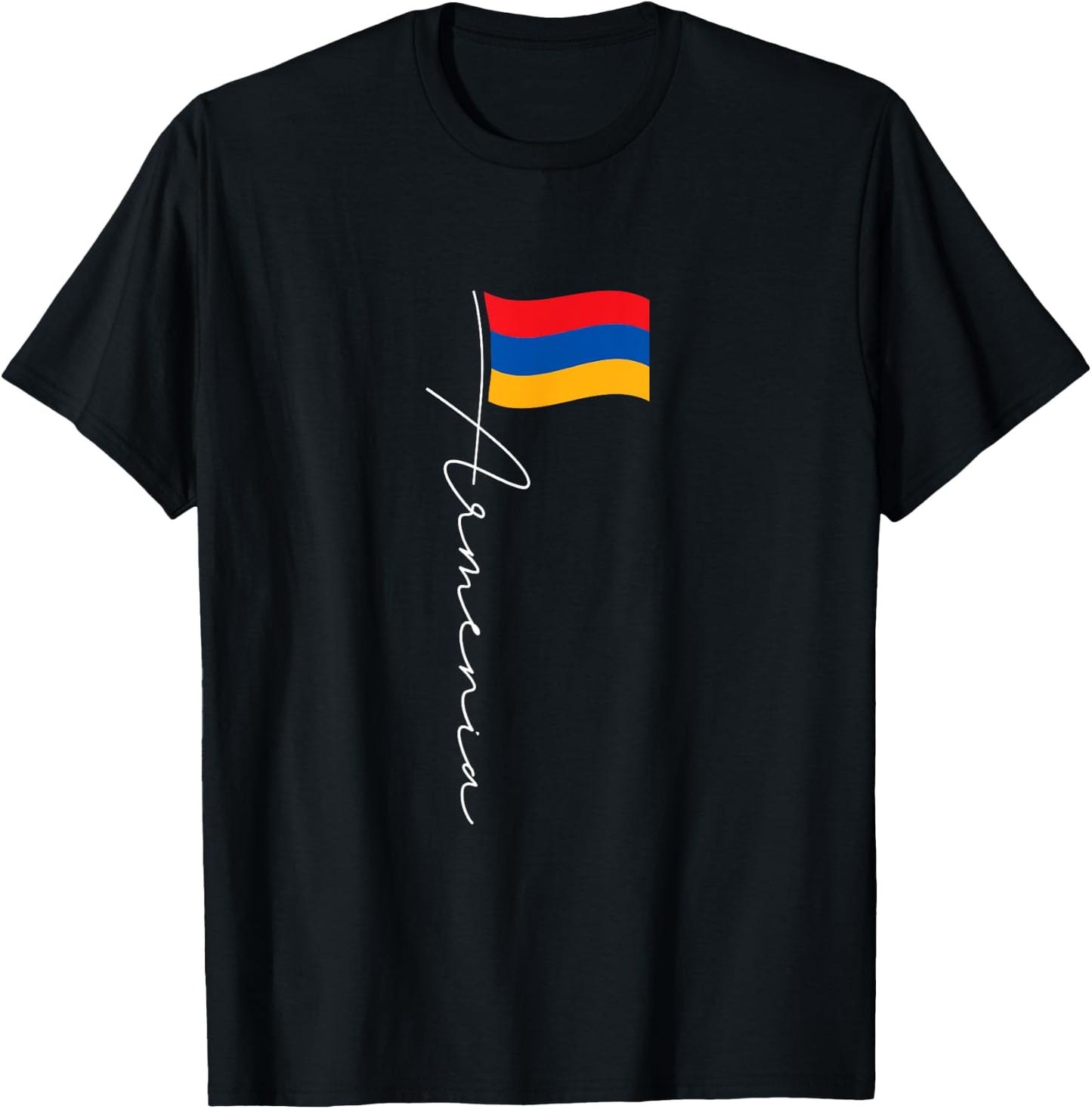 Armenia Signature Flag Pole - Patriotic Armenian Flag T-Shirt - T-Shirt | Black