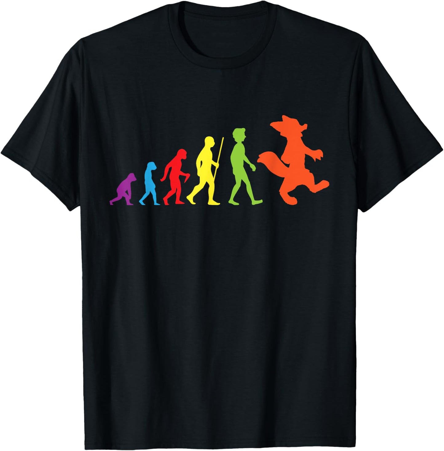 Furry Evolution Proud Furry Tail Ear Furry Person Cosplay T-Shirt - T-Shirt | Black
