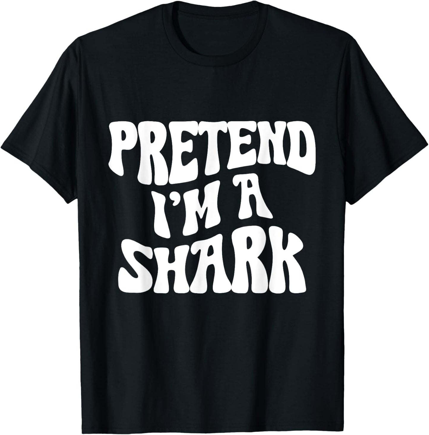 Pretend I'm a Shark Funny lazy Halloween Costume T-Shirt - T-Shirt | Black