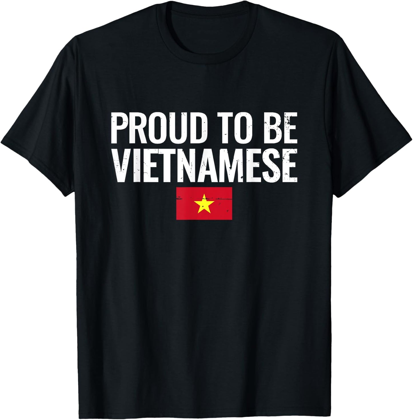 Proud To Be Vietnamese Vintage Flag Vietnam T-Shirt - T-Shirt | Black