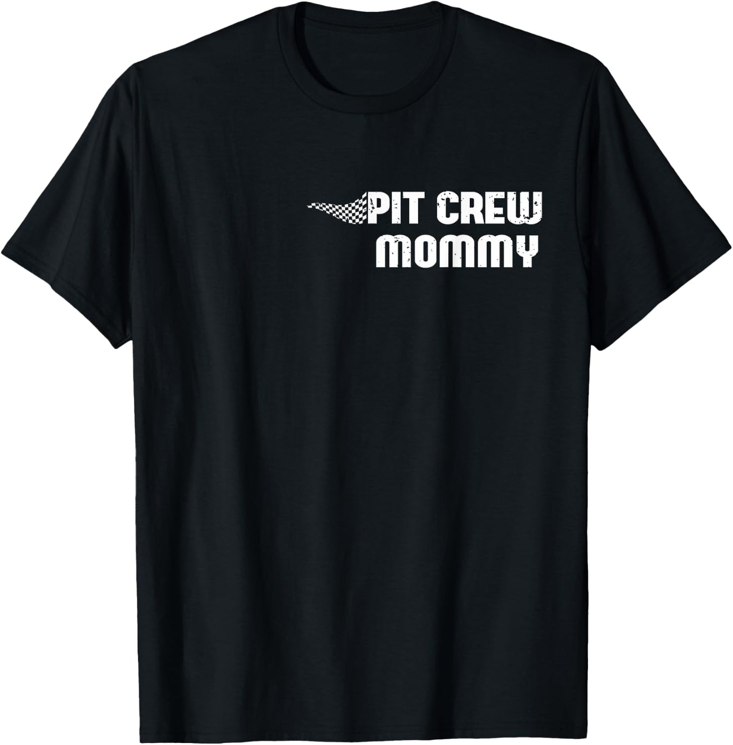 Pit Crew Mommy Racing Car Family Matching Birthday Party T-Shirt - T-Shirt | Black