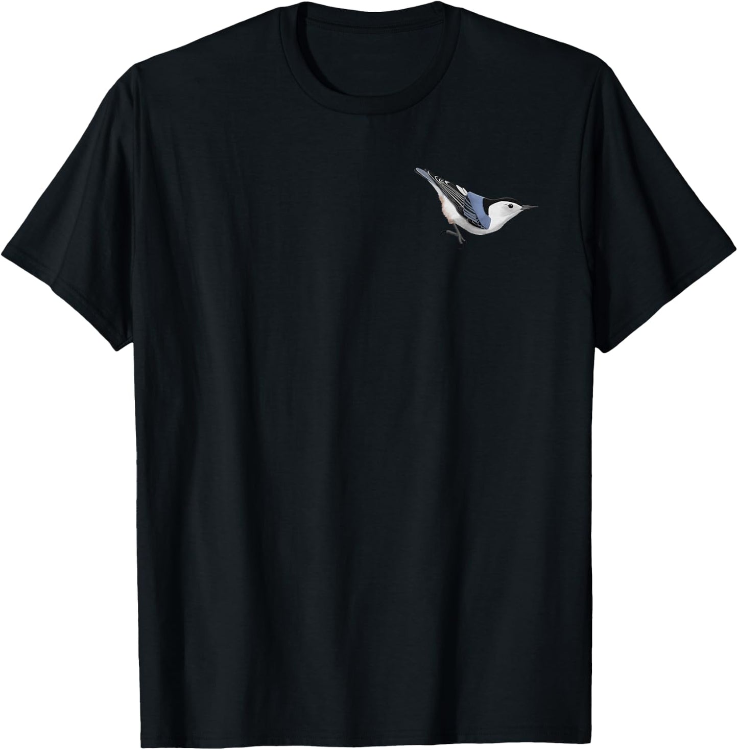 White-Breasted Nuthatch Bird Birdlover Birdwatcher Biologist T-Shirt - T-Shirt | Black