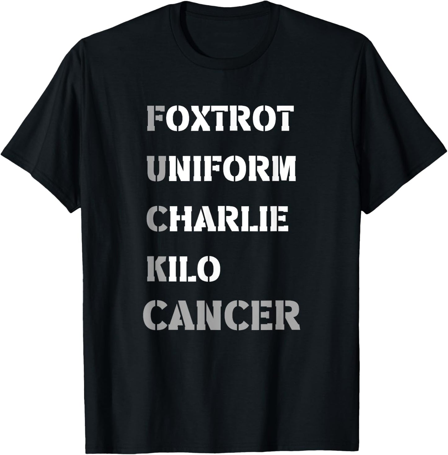 Foxtrot Uniform Charlie Kilo F-ck Lung Cancer - Support T-Shirt - T-Shirt | Black