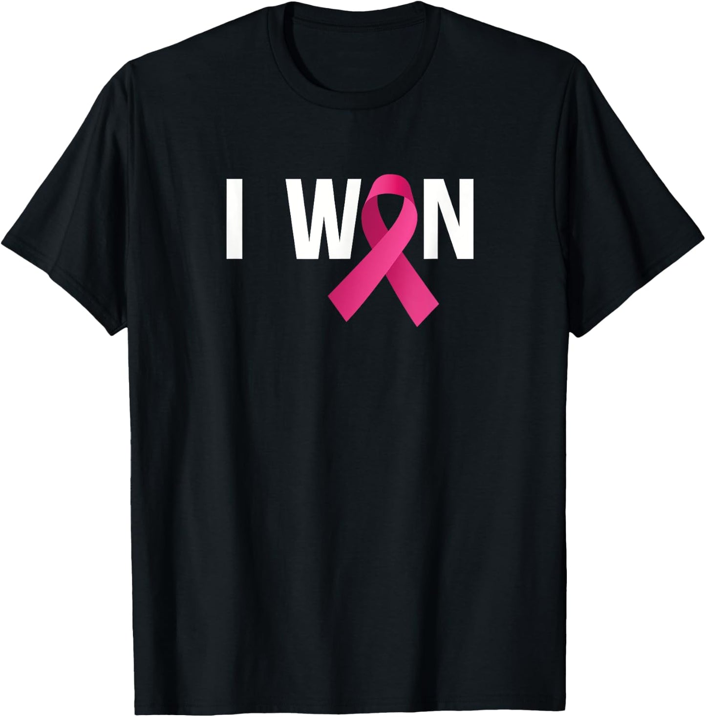 I Won Breast Cancer Awareness Month Pink Ribbon T-Shirt - T-Shirt | Black