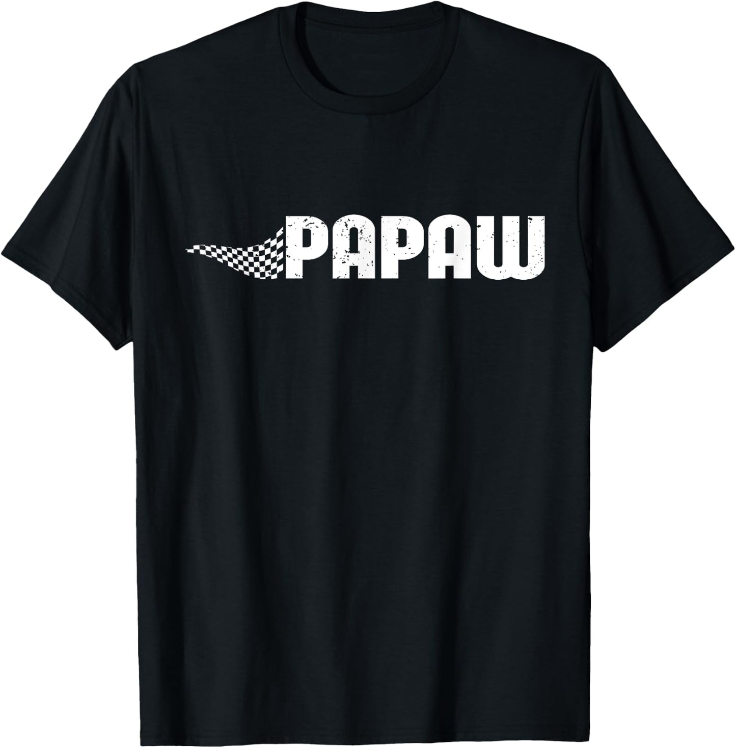 Pit Crew Papaw Racing Car Family Matching Birthday Party T-Shirt - T-Shirt | Black