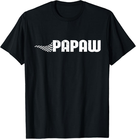 Pit Crew Papaw Racing Car Family Matching Birthday Party T-Shirt - T-Shirt | Black