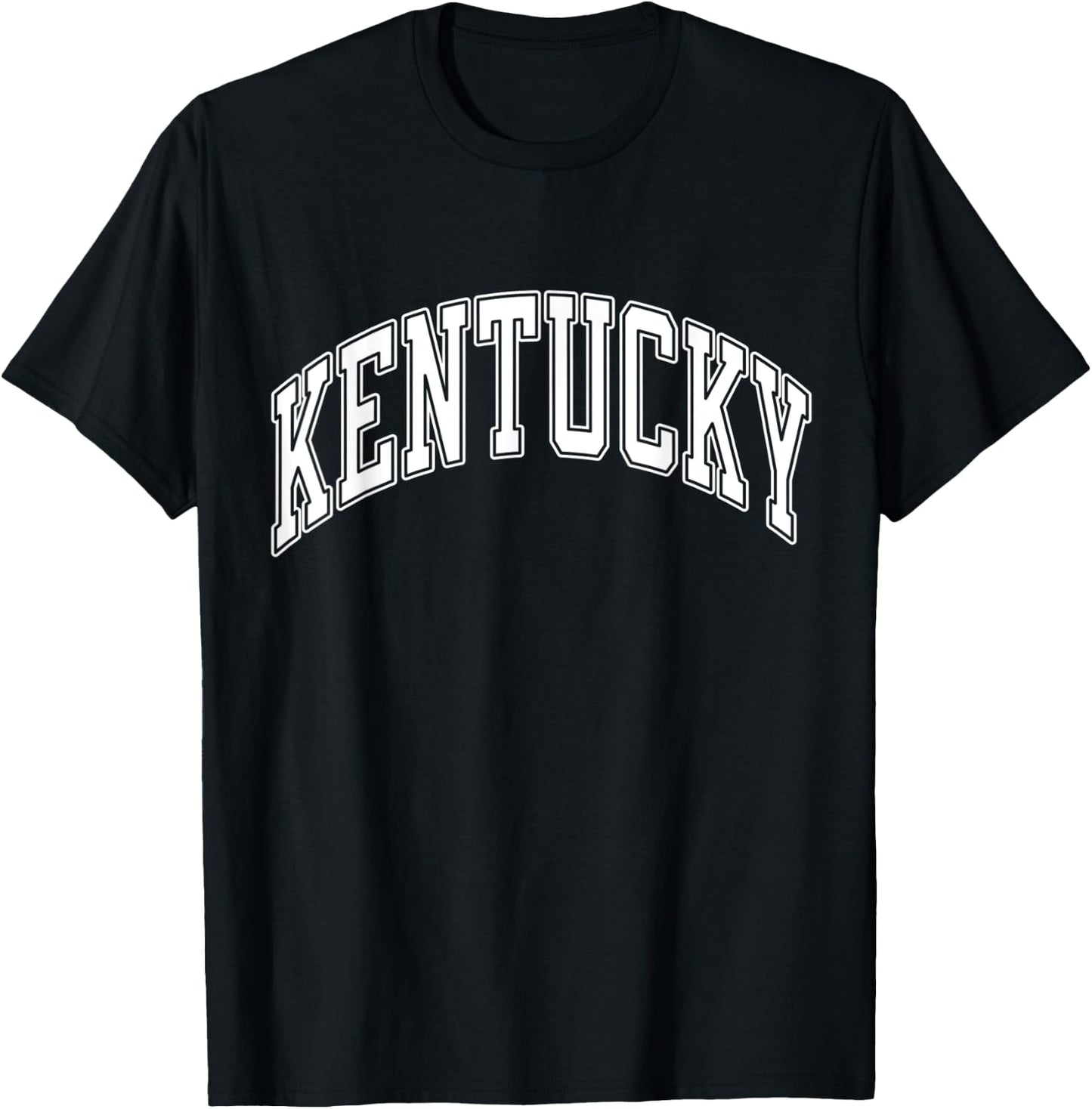 Kentucky Varsity Style White Text T-Shirt - T-Shirt | Black