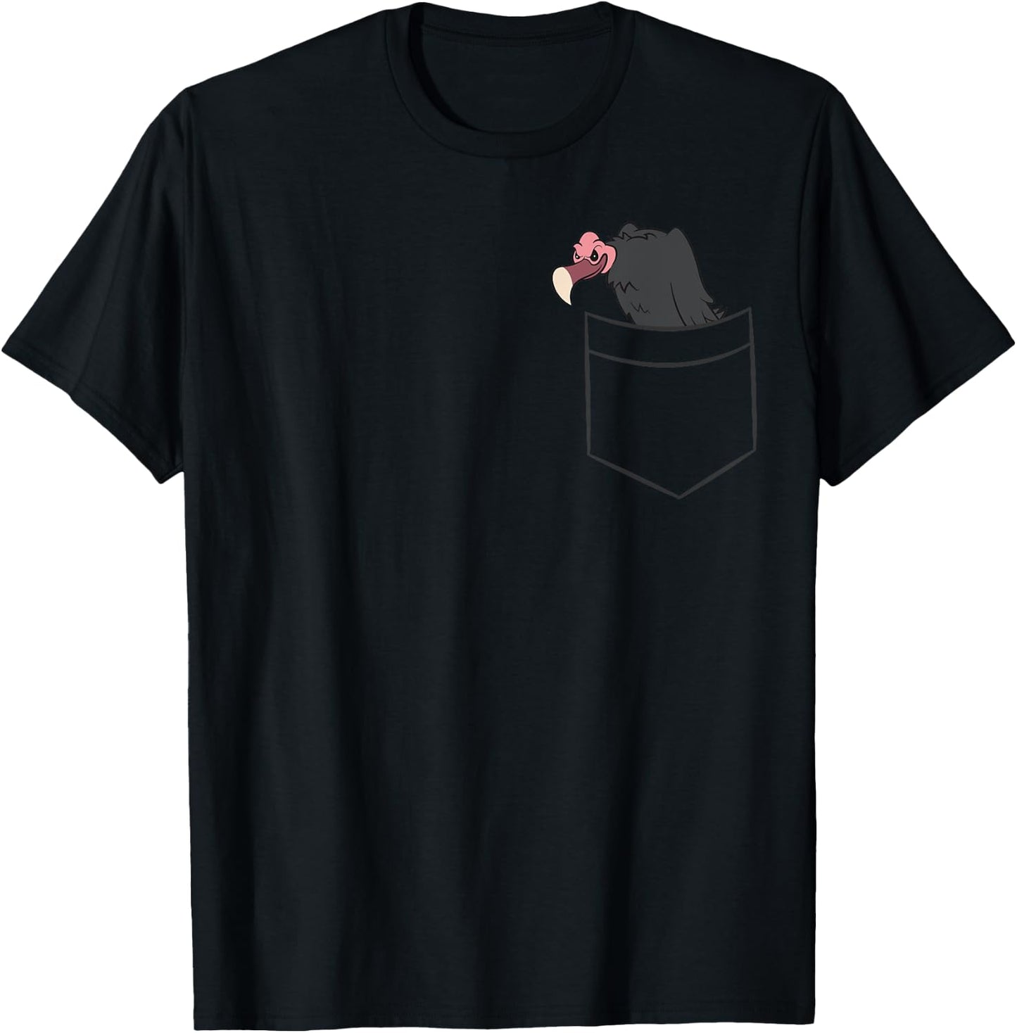 Turkey Vulture In a Pocket Cute Buzzard T-Shirt - T-Shirt | Black