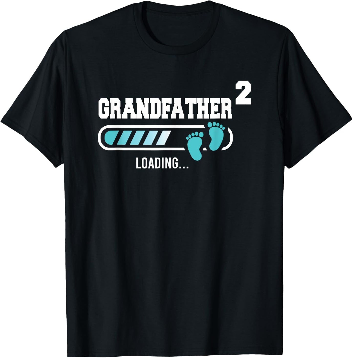 Grandfather 2 Second Time Grandpa Funny Grandpa Of Two T-Shirt - T-Shirt | Black