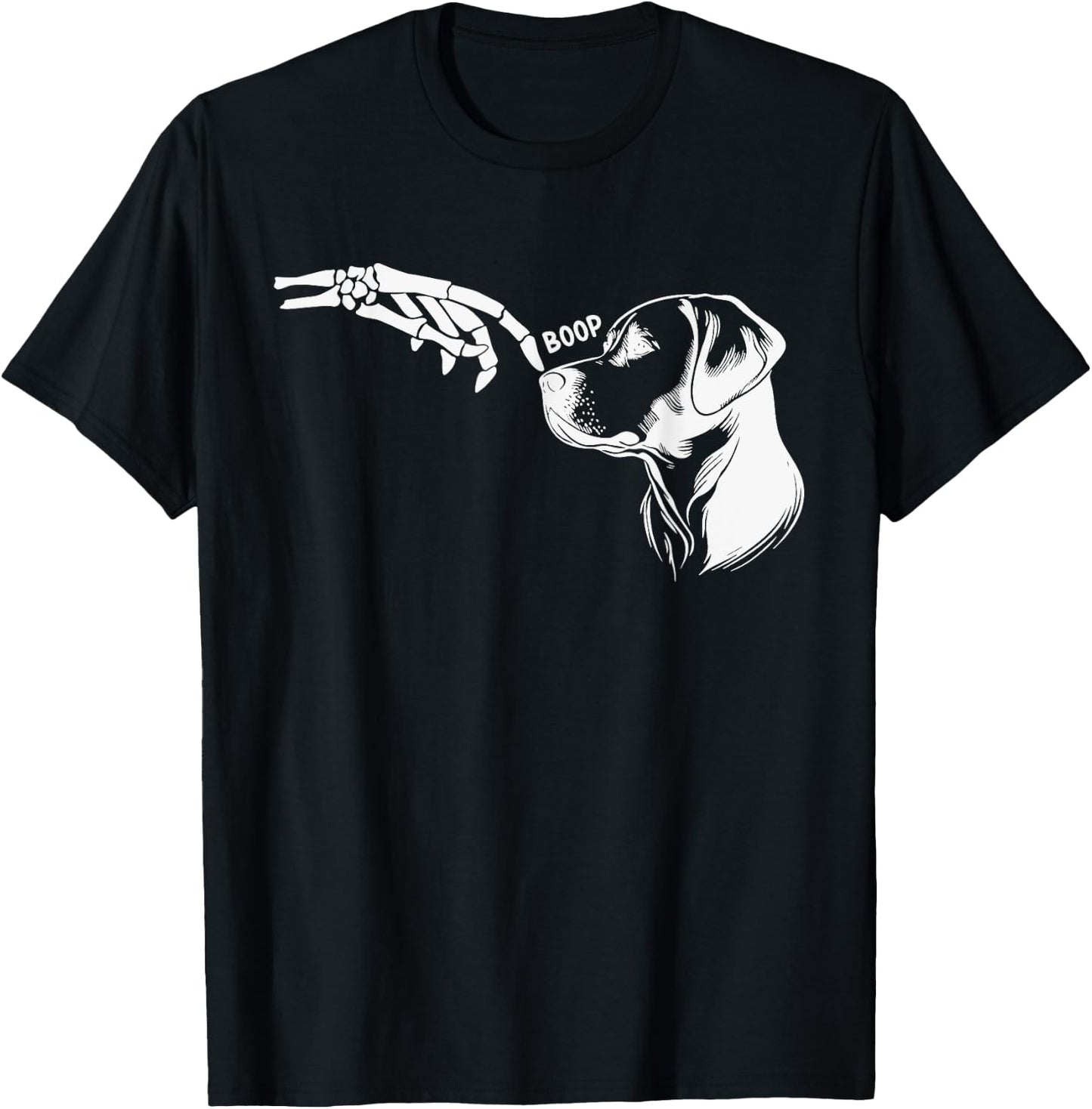 Dog Lover Skeleton Hand Boop Funny Halloween 2023 Labrador T-Shirt - T-Shirt | Black
