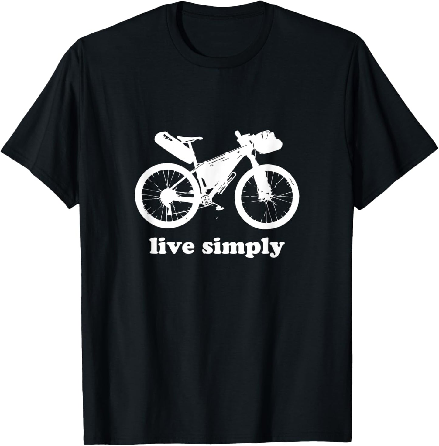Live Simply Bikepacking Shirt Mountainbike Gift T-Shirt - T-Shirt | Black