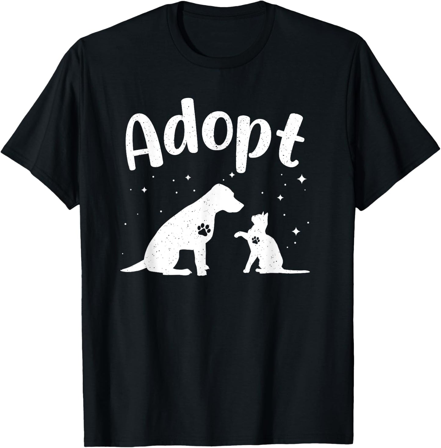Dog Adopt Art Women Cat Rescue Pet Animal Adoption T-Shirt - T-Shirt | Black