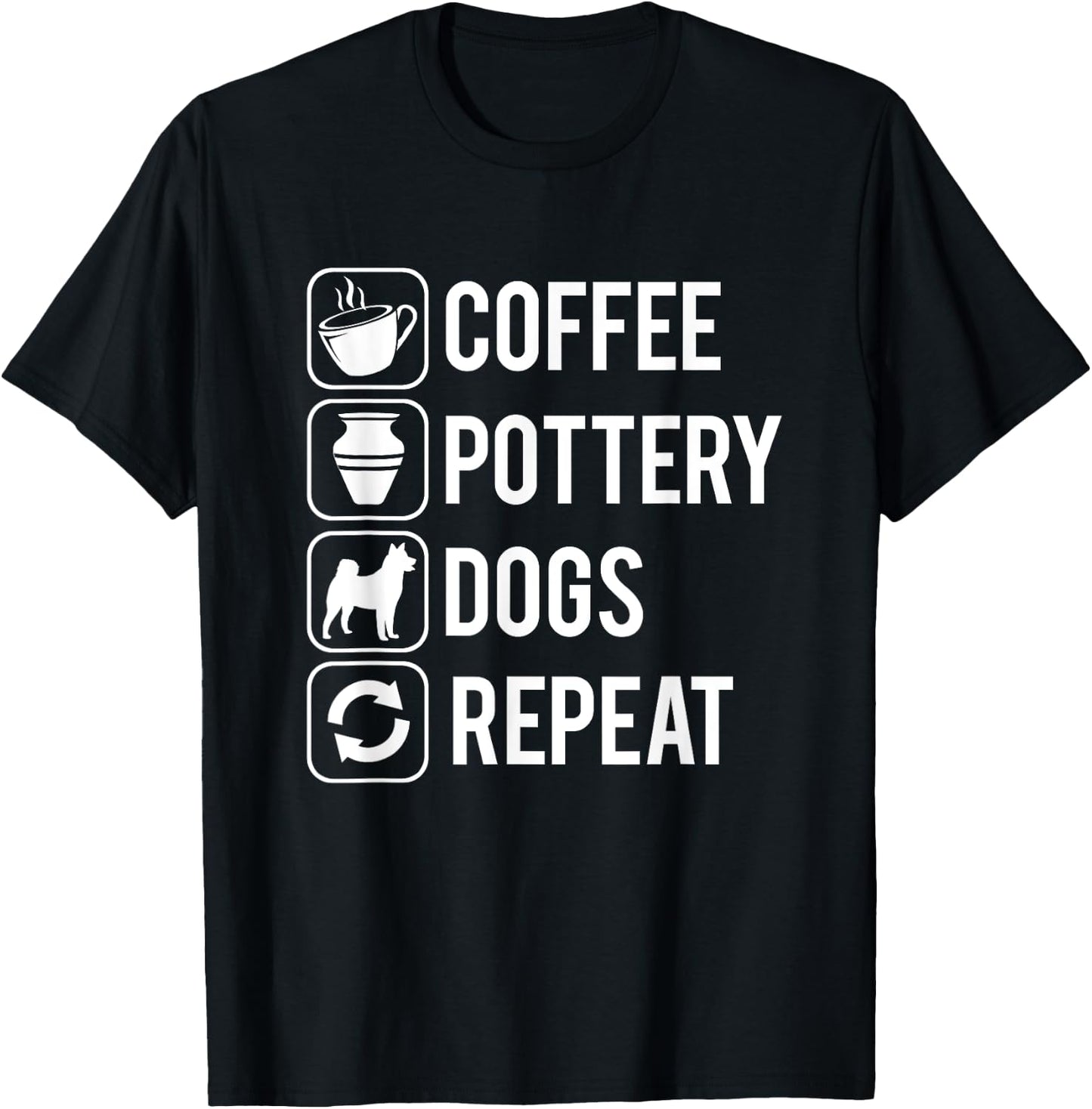 Coffee Pottery Dogs Clay Handmade Ceramics Artist T-Shirt - T-Shirt | Black