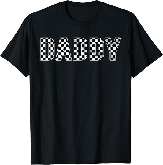 Pit Crew Daddy Racing Car Family Matching Birthday Party T-Shirt - T-Shirt | Black