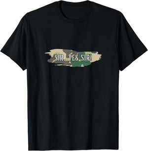 Sir Yes Sir Military Solidier Camouflage Drill Army T-Shirt - T-Shirt | Black