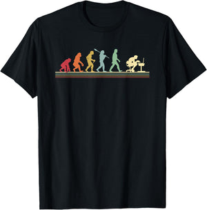 Human Evolution Into A Computer Geek Funny Graphic Design T-Shirt - T-Shirt | Black