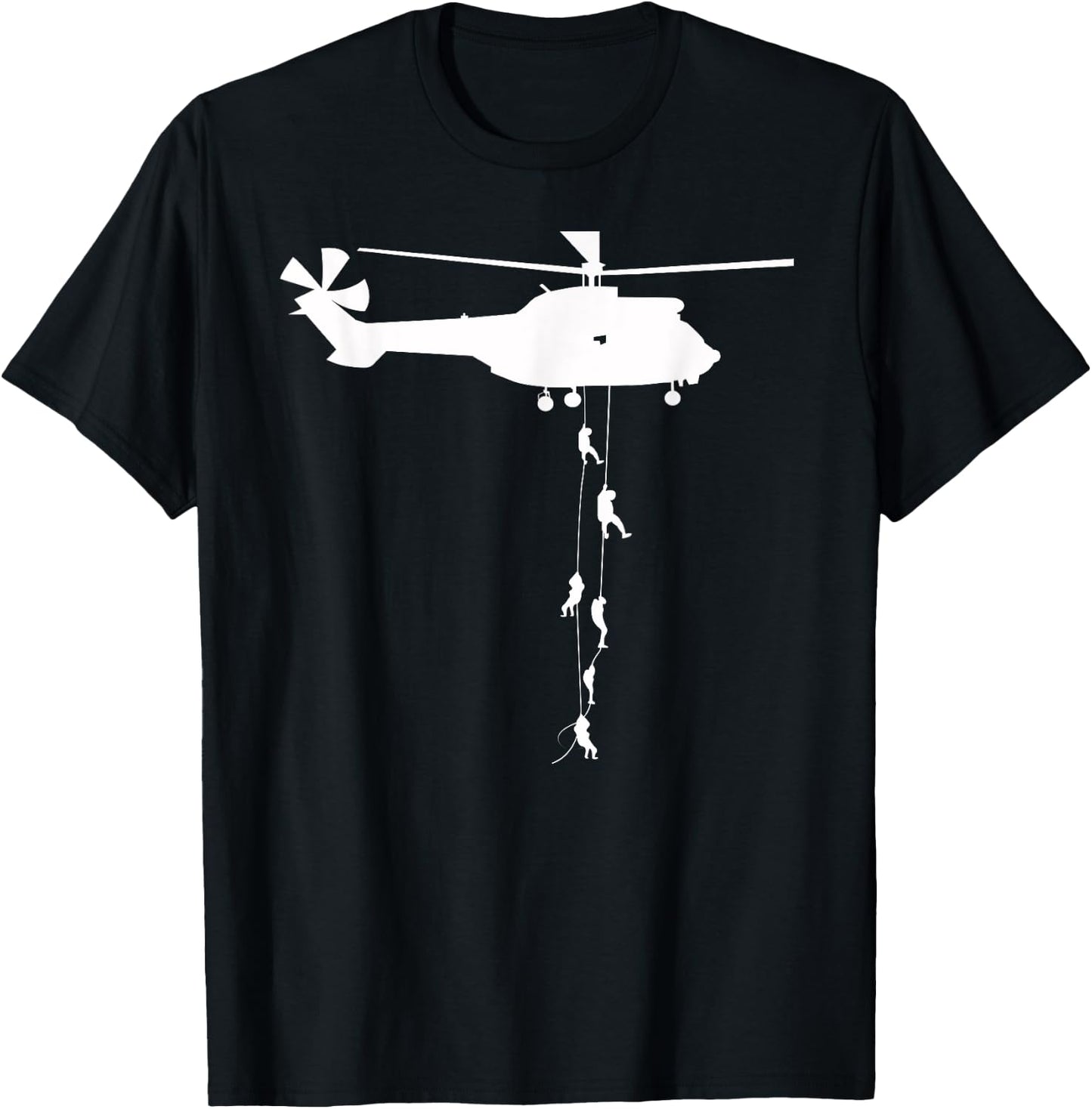 Helicopter dropping Soldiers air assault T-Shirt - T-Shirt | Black