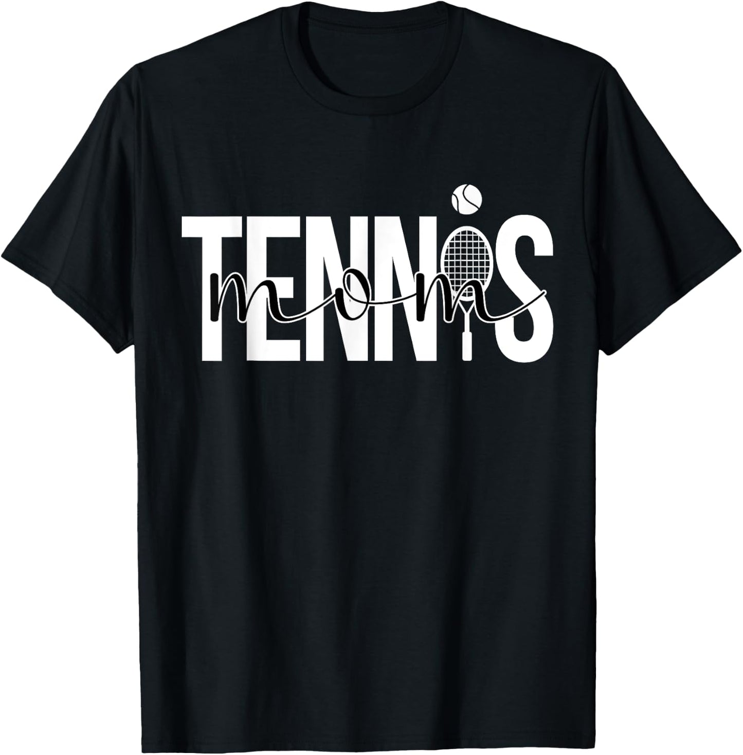 Tennis Mom Of A Tennis Player Mom Tennis Mama T-Shirt - T-Shirt | Black