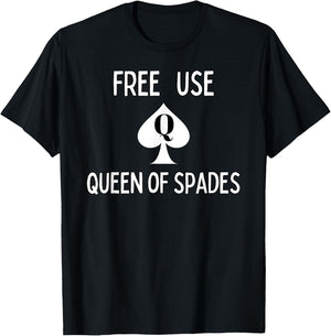 Free Use Queen of Spades - QOS clothing T-Shirt - T-Shirt | Black