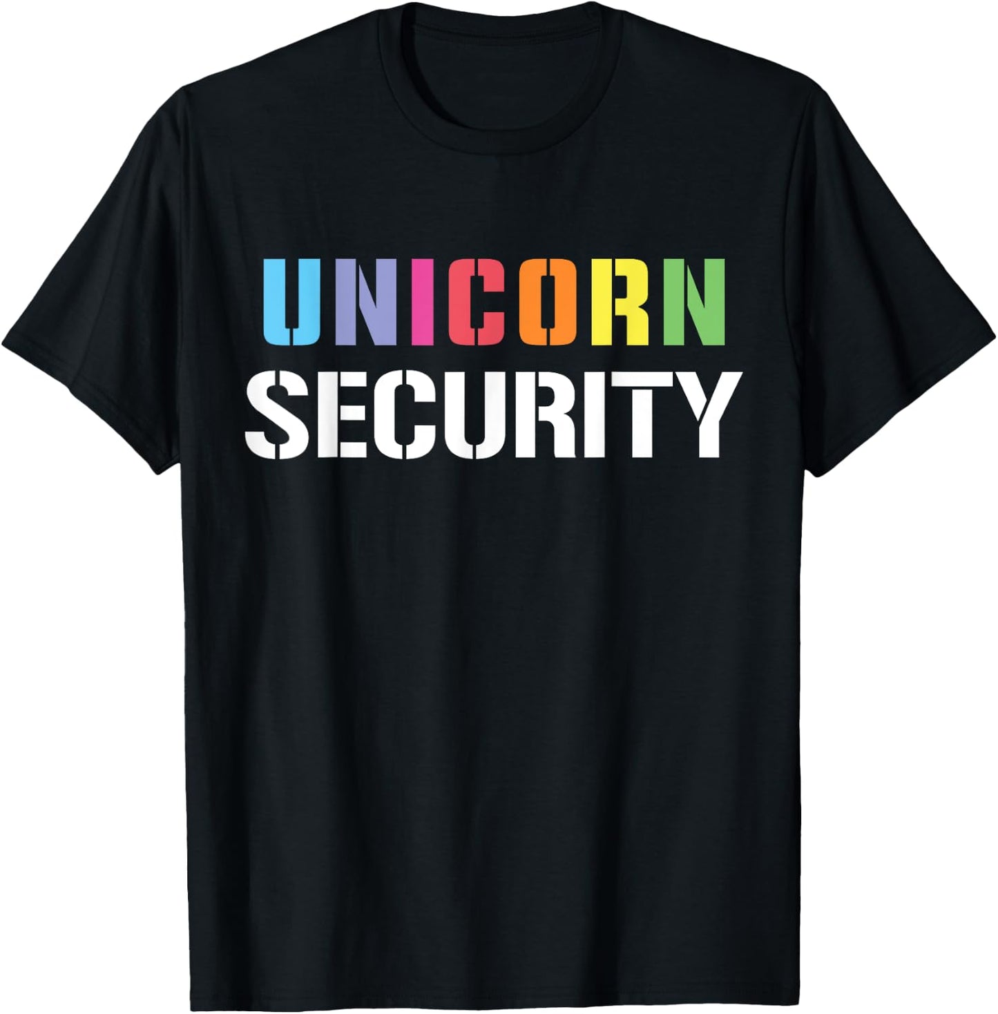 Halloween Dad Mom Daughter Adult Costume, Unicorn Security T-Shirt - T-Shirt | Black