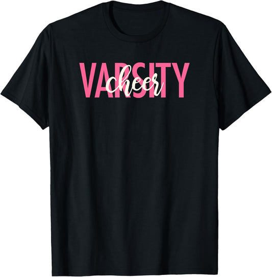 Varsity Cheer Proud High School Varsity Cheerleader T-Shirt - T-Shirt | Black