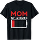 Mom of 2 Boys Mother's Day T-Shirt - T-Shirt | Black