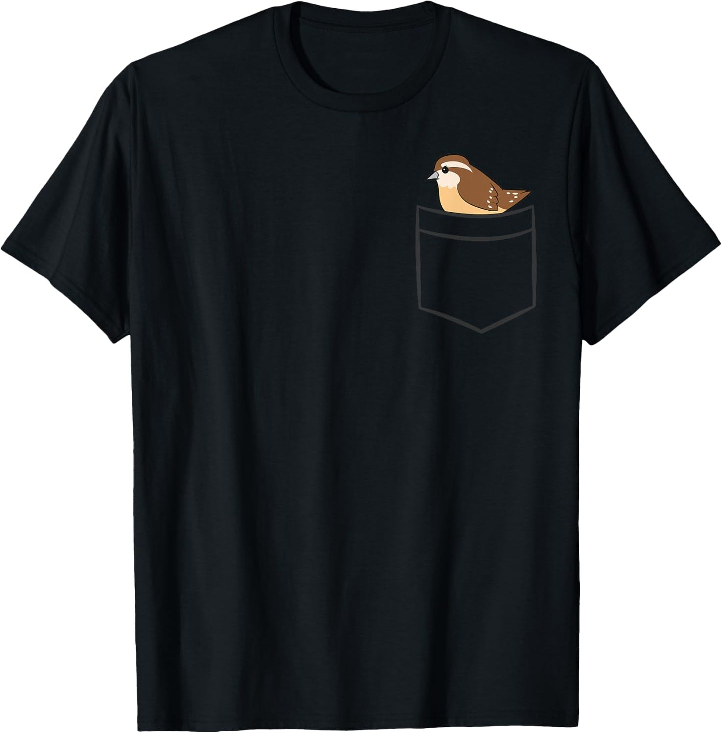 Wren Bird In a Pocket Cute Pocket Wren T-Shirt - T-Shirt | Black