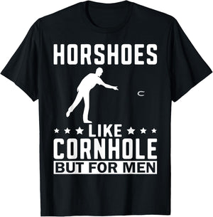 Horseshoes Are Funny Horseshoe Pitching T-Shirt - T-Shirt | Black