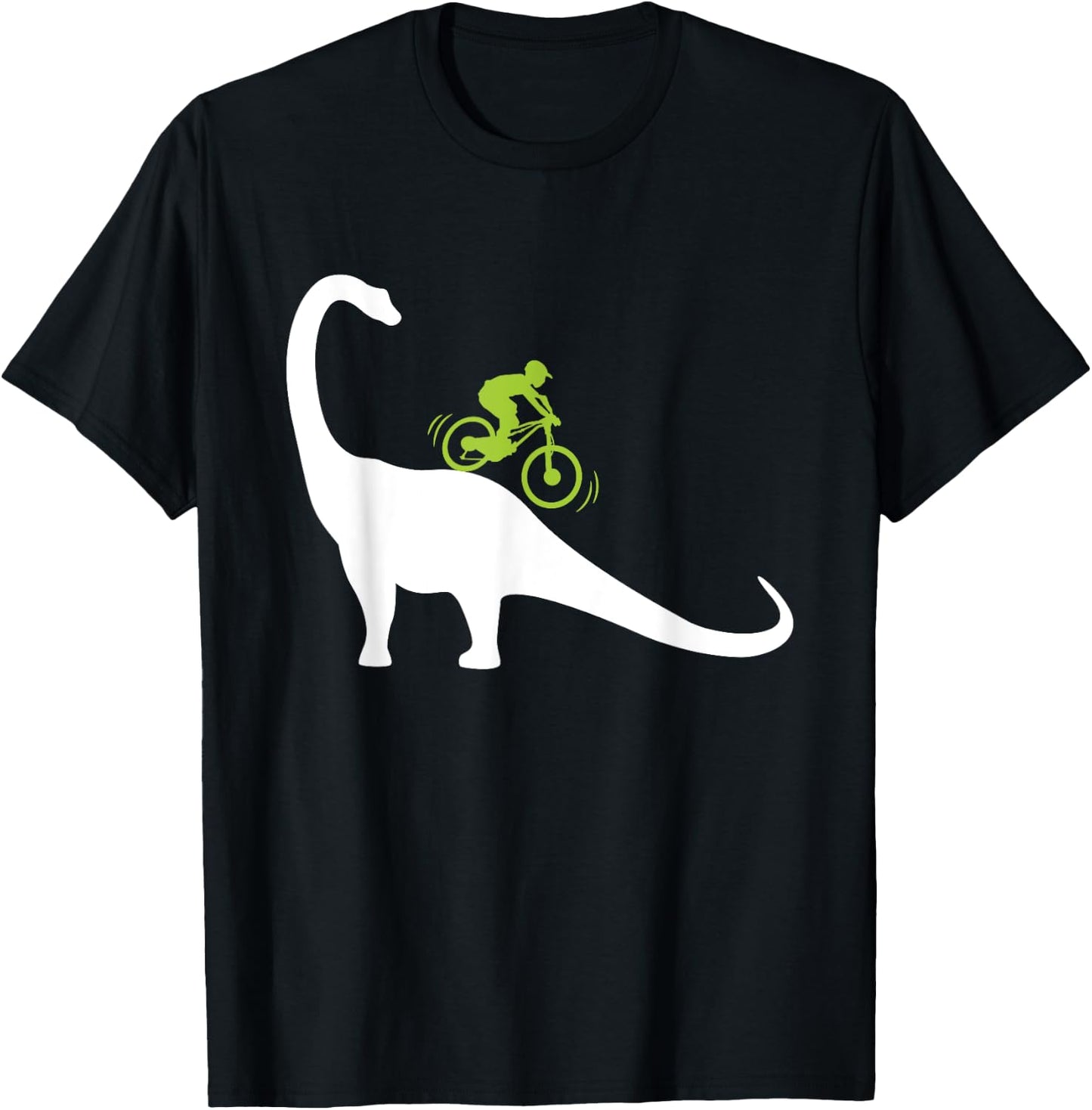 Cool Mountain Bike Dino Funny Bicycle Dinosaur Lovers Outfit T-Shirt - T-Shirt | Black
