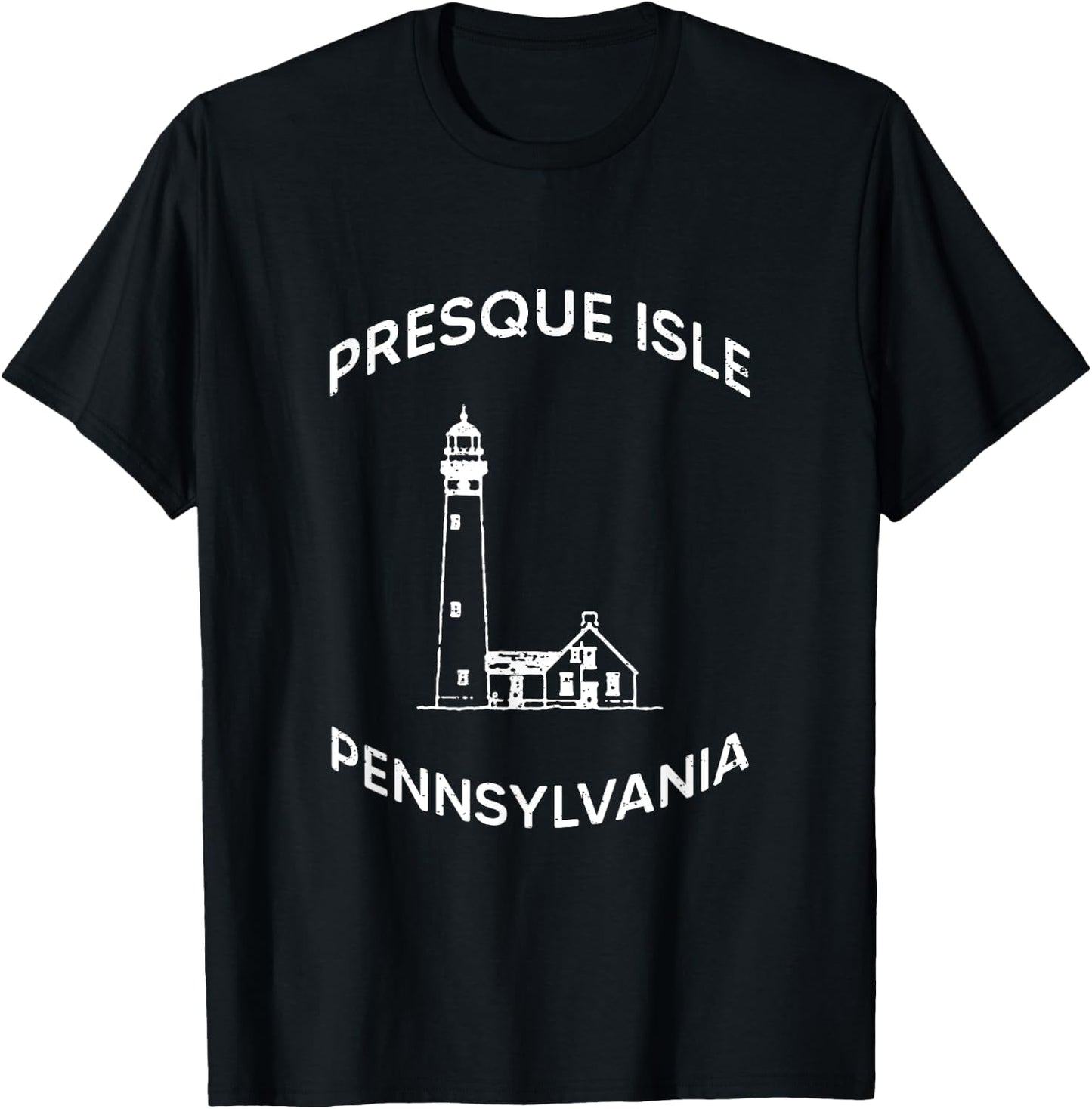 Presque Isle Lighthouse In Lake Erie Pennsylvania Souvenir T-Shirt - T-Shirt | Black