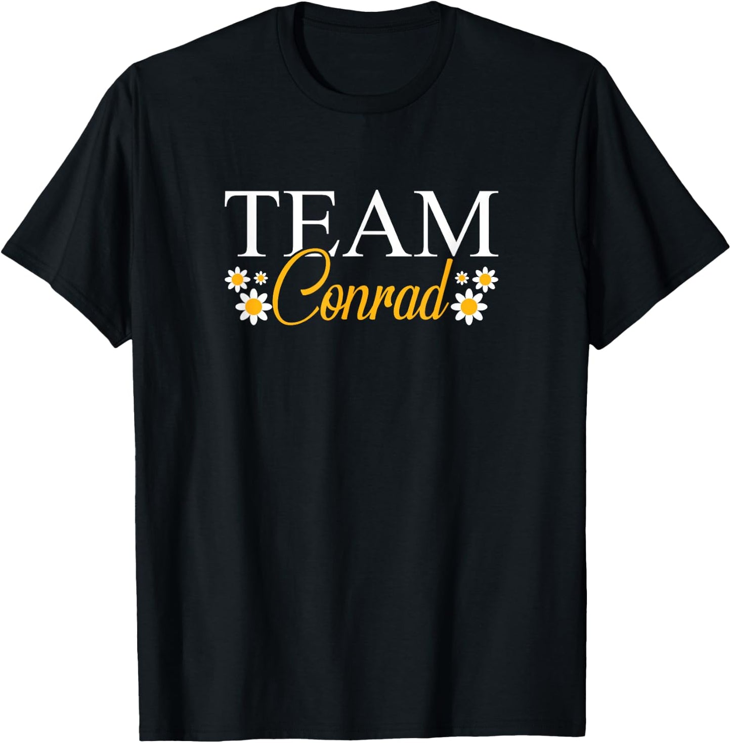 Team Conrad Kids -Adults Floral Black Small Classic Fit Short Sleeve T-Shirt - T-Shirt | Black