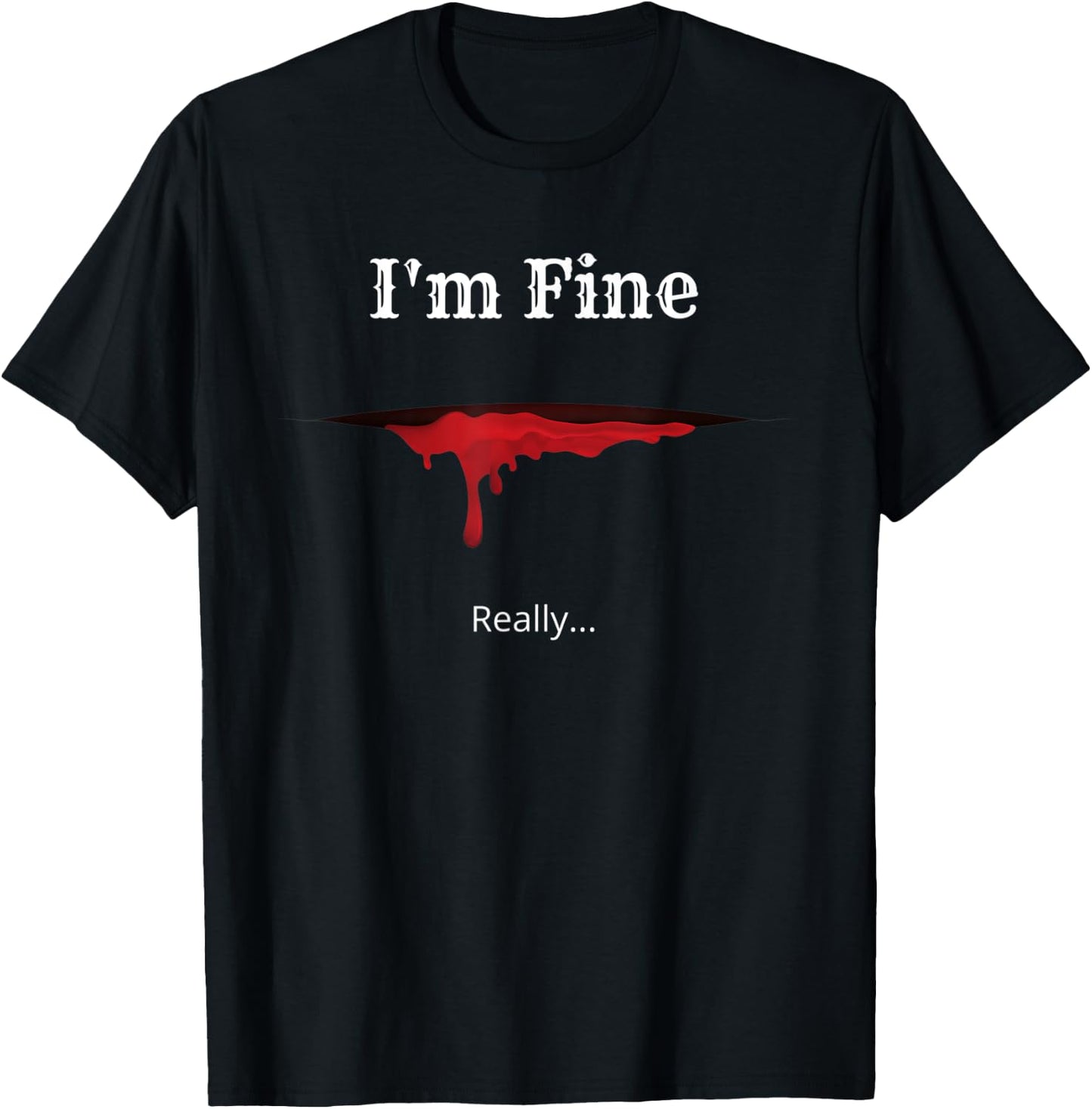 Funny Sarcastic I'm Fine Horror Halloween Zombie T-Shirt - T-Shirt | Black