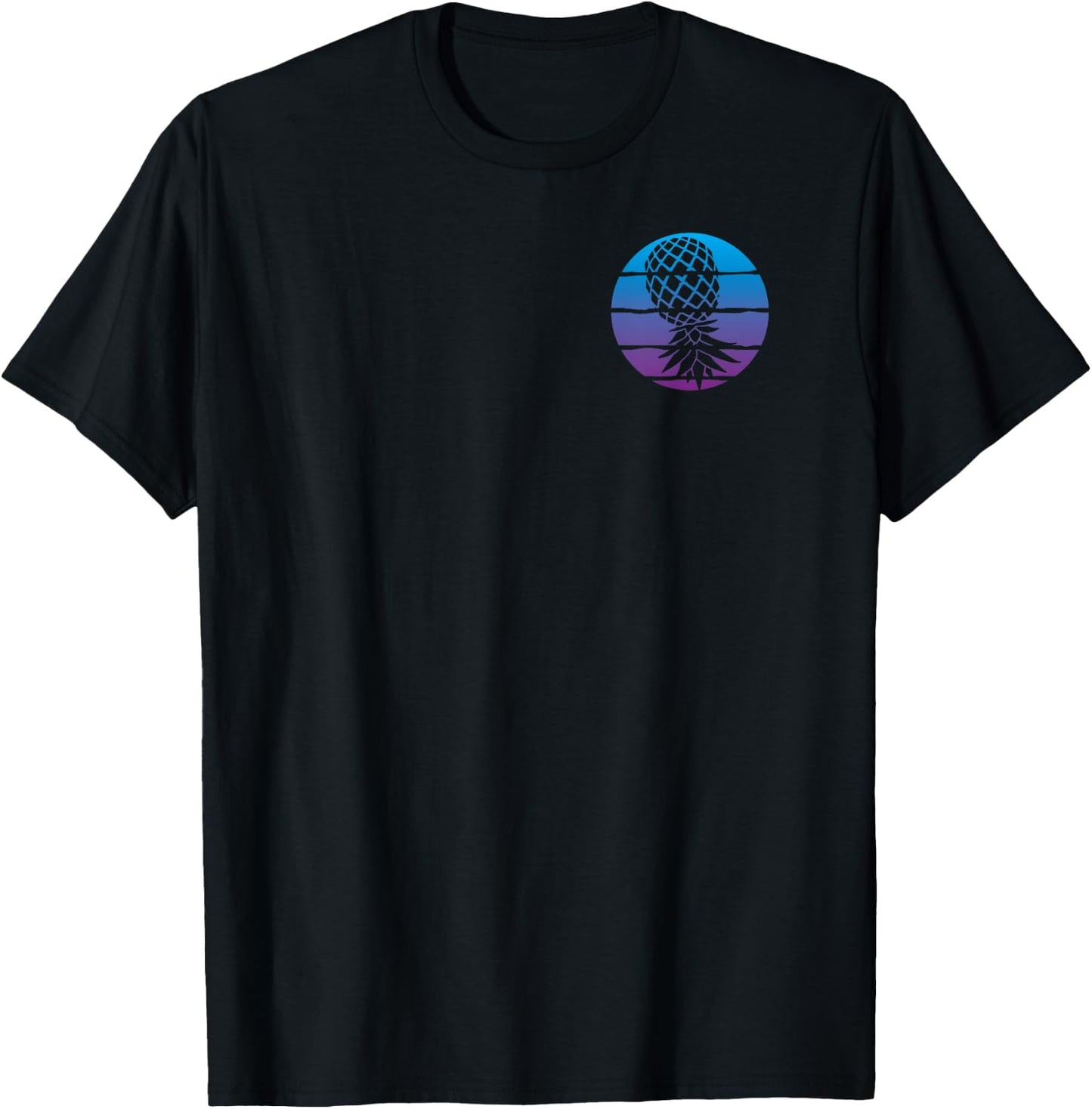 2-sided Vaporwave Aesthetic Upside Down Pineapple Swinger T-Shirt - T-Shirt | Black