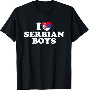 I Love Serbian Boys T-Shirt - T-Shirt | Black