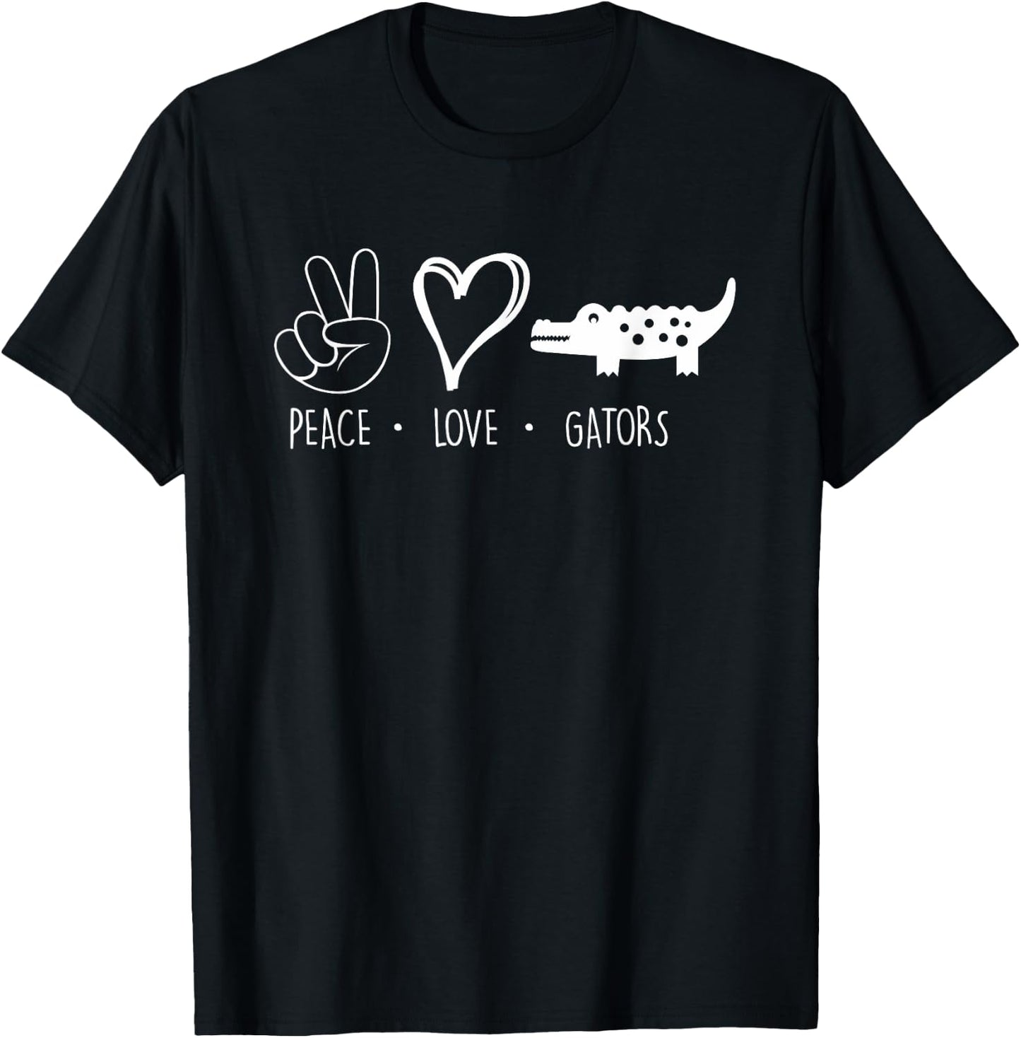 Dickinson High School - Dickinson Gators - Peace Love Gators T-Shirt - T-Shirt | Black