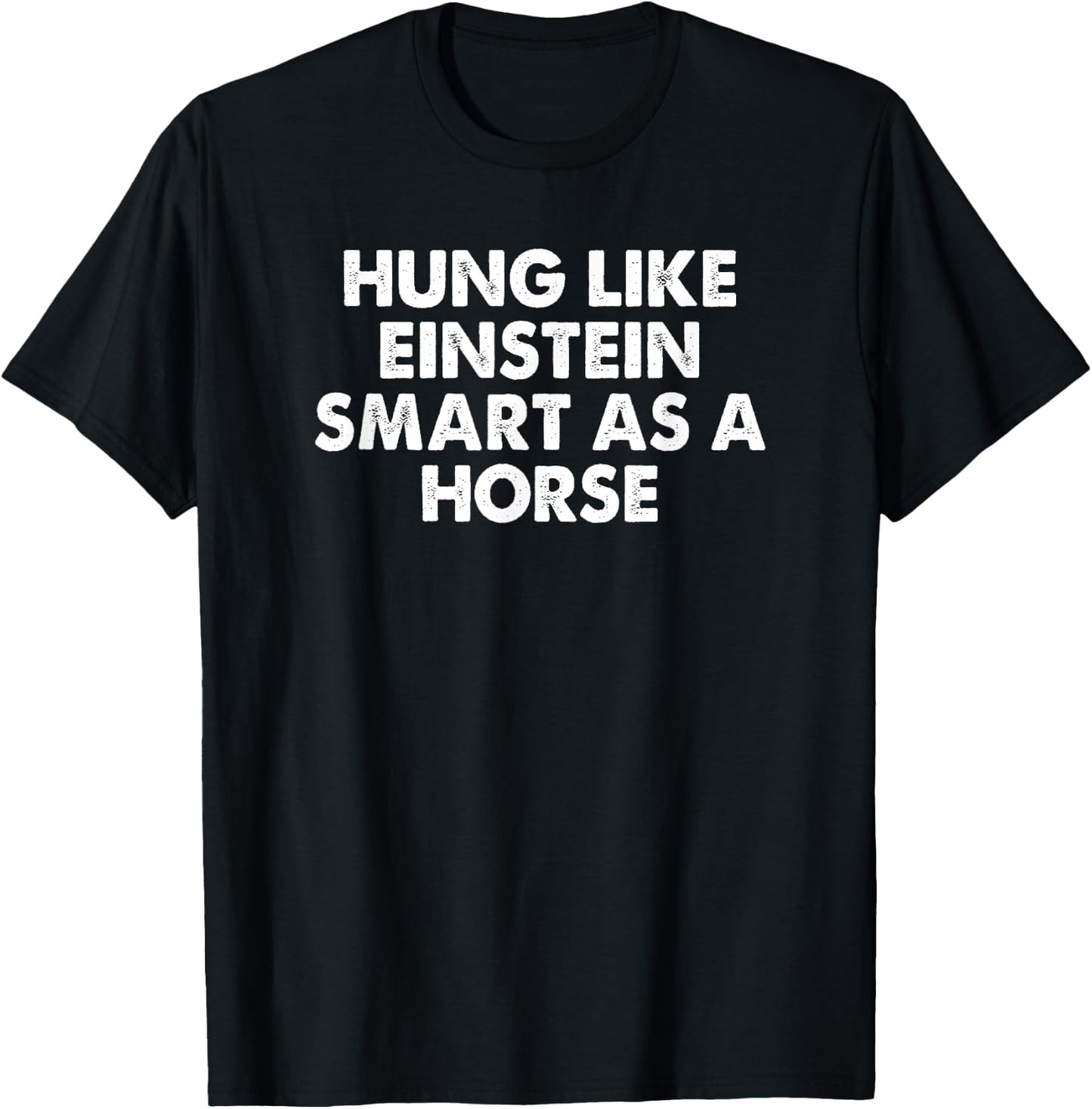 Hung Like Einstein Smart As A Horse Funny Sarcastic T-Shirt - T-Shirt | Black